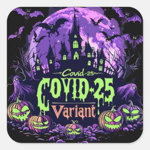 ExDesigner Halloween Covid-25 Variant Square Sticker