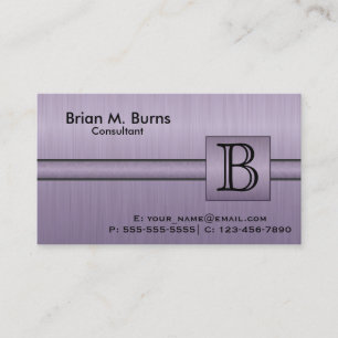 Executive Amethyst Monogram Business Card