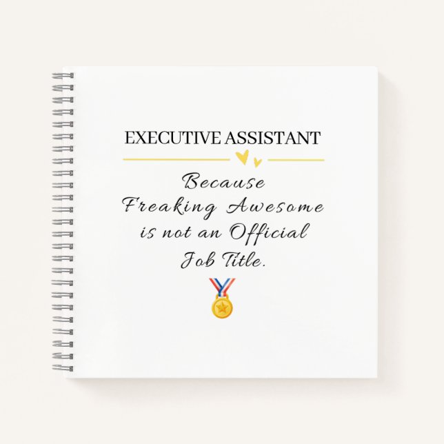 Executive Assistant Appreciation Thank You Notebook (Front)