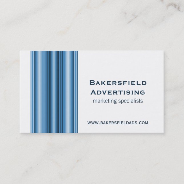 Executive Bars Business Card, Bright Blue Business Card (Front)