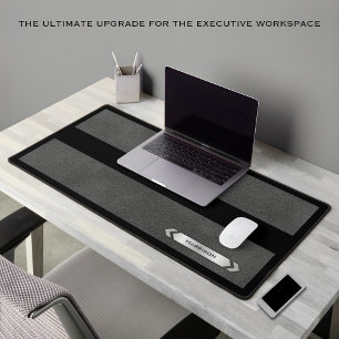 Executive Black Grey Minimalist For Him Desk Mat
