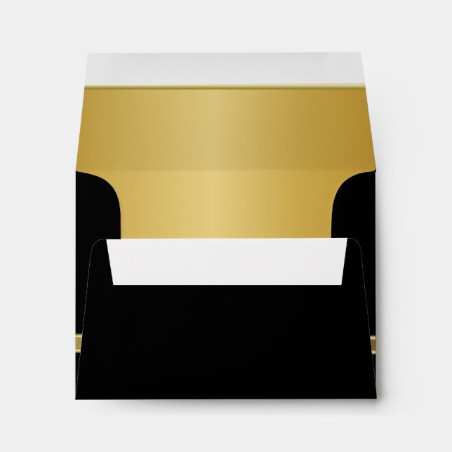 Executive Black with Gold Monogram Plate | Gold Envelope (Back (Bottom))