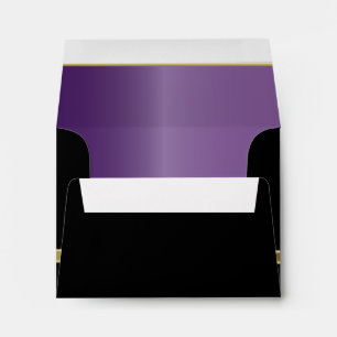 Executive Black with Gold Monogram Plate Purple Envelopes