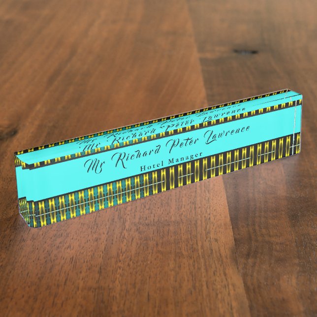 Executive Blue Gold Design Nameplate (Side)