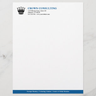Executive blue stripe custom logo professional custom letterhead
