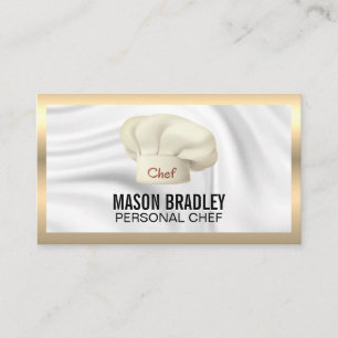 Executive Chef Culinary Hat Metallic Business Card