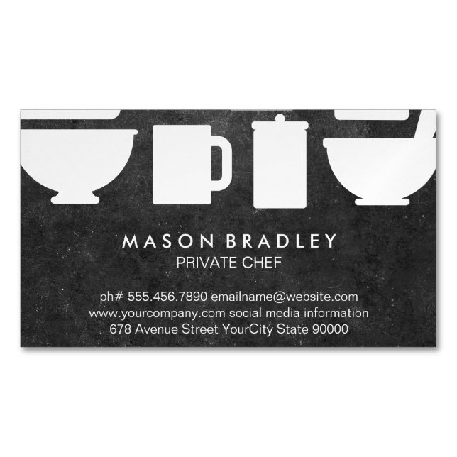 Executive Chef Kitchen Tools Magnetic Business Card (Front)