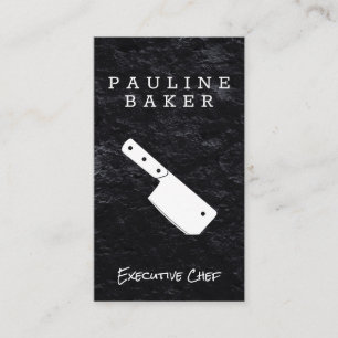 Executive Chef   Slate   Cleaver Knife Business Card