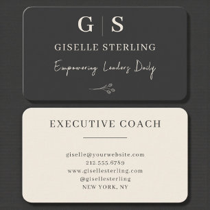 Executive Coach Black Professional Business Card
