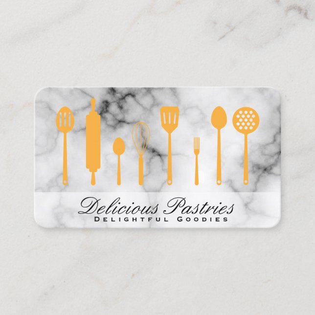 Executive Culinary Master | Kitchenware Marble Business Card (Front)