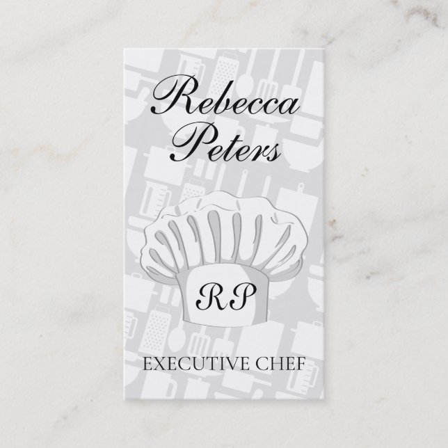 Executive Culinary Master Monogram Business Card (Front)