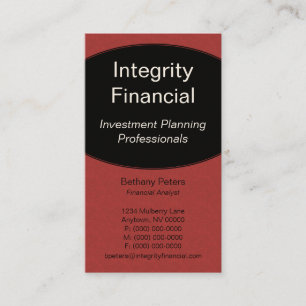 Executive Curves Business Card, Crimson Card