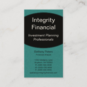 Executive Curves Business Card, Mermaid Teal Card