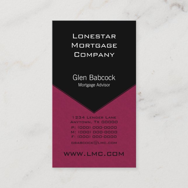 Executive Edge Business Card, Azalea Card (Front)