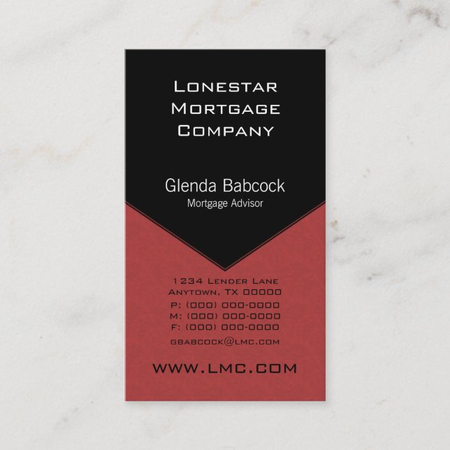 Executive Edge Business Card, Crimson Card (Front)