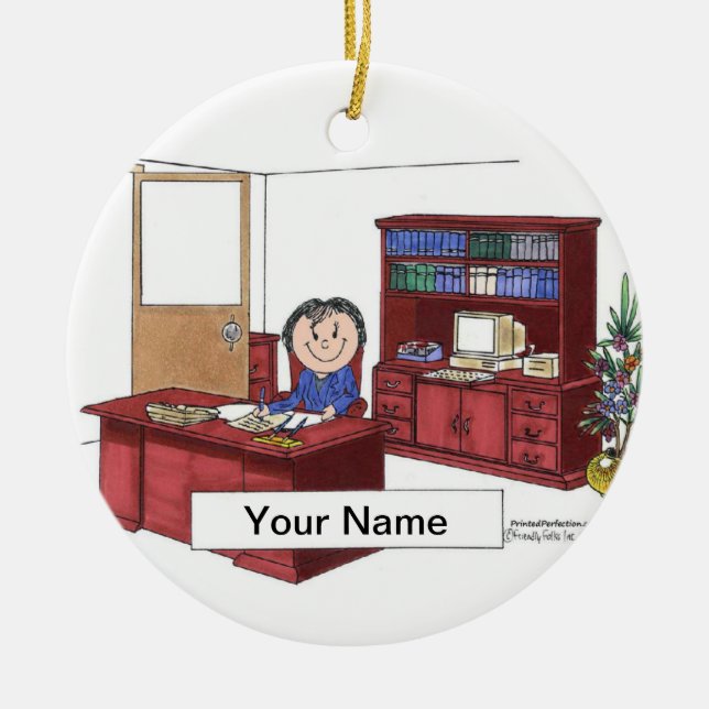 Executive - Female Ceramic Tree Decoration (Front)