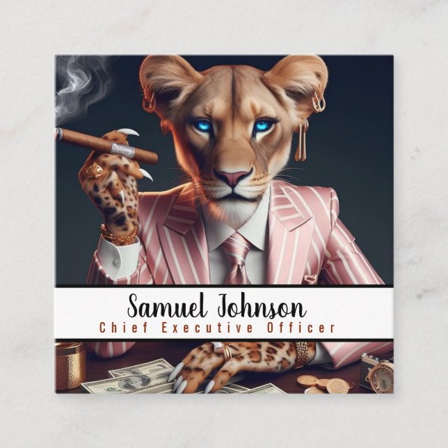 Executive Funny CEO Chief Executive Officer  Square Business Card (Front)