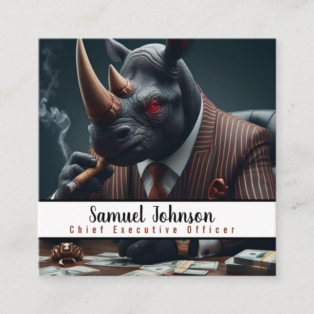 Executive Funny CEO Chief Executive Officer  Square Business Card (Front)