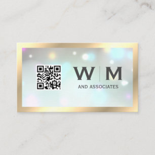 Executive Gold Classic Monogram   QR CODE Business Business Card
