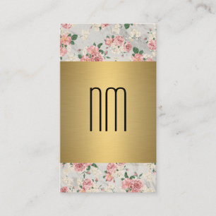 Executive Gold Floral Pattern Series with Monogram Business Card