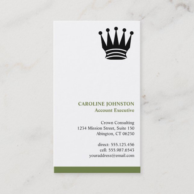 Executive green stripe custom logo professional business card (Front)
