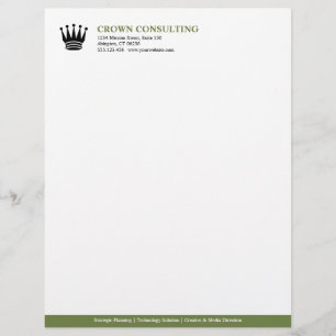 Executive green stripe custom logo professional personalized letterhead