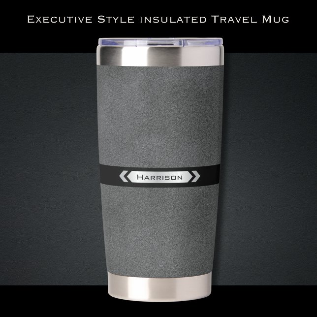 Executive Grey Office Travel Mug Insulated Tumbler (The perfect blend of utility and status for the modern executive professional)