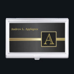 Executive Masculine Style | Monogram Business Card Holder<br><div class="desc">Professional Business Card Holders. ✔NOTE: ONLY CHANGE THE TEMPLATE AREAS NEEDED! 😀 If needed, you can remove the text and start fresh adding whatever text and font you like. 📌If you need further customisation, please click the "Click to Customise further" or "Customise or Edit Design" button and use our design...</div>