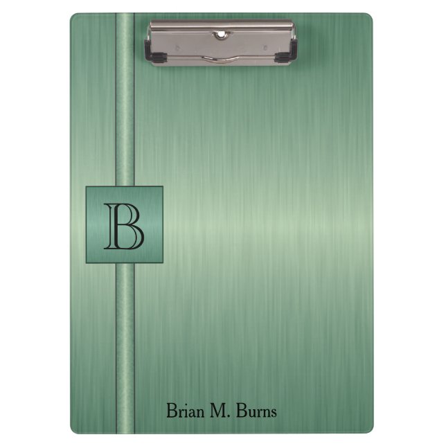 Executive Monogram Design - Emerald Clipboard (Front)