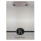 Executive Monogram Design - White Brush Steel