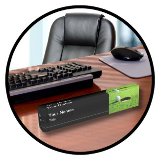 Executive Monogram Golf Gift Desk Name Plate