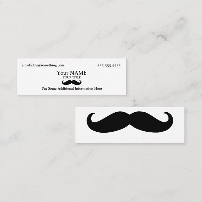 Executive Moustache Mini Business Card (Front/Back)