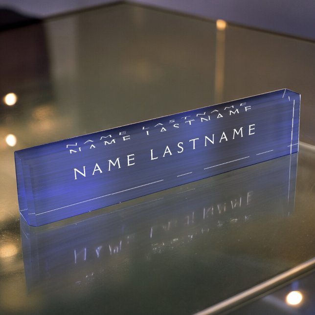 Executive Navy Blue Professional Business Office Nameplate (Creator Uploaded)