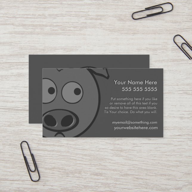 Executive Pig Business Card (Front/Back In Situ)
