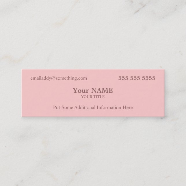 Executive Pink Mini Business Card (Front)