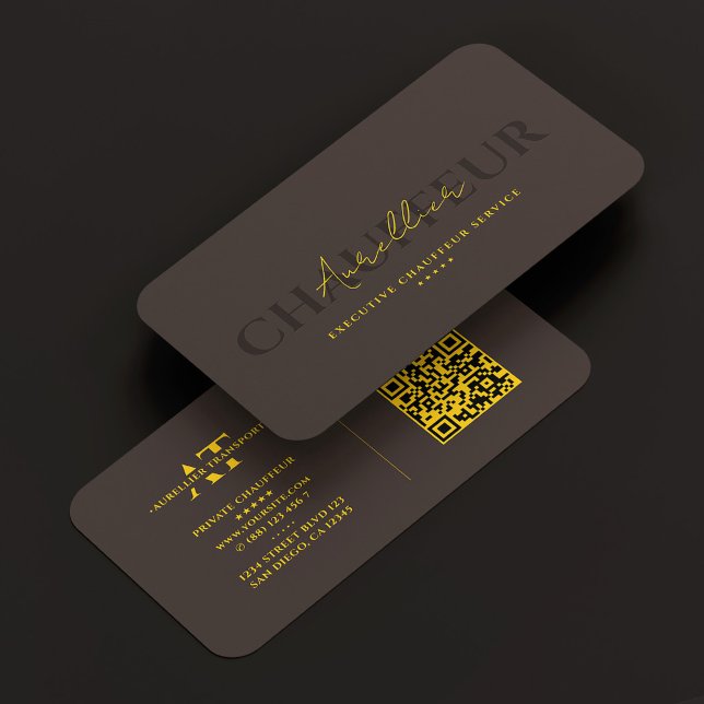 Executive Private Chauffeur Yellow Espresso Modern Business Card (Executive Private Chauffeur Yellow Espresso Modern Business Card
)