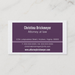 Executive Professional Business Card, Eggplant Card