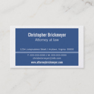 Executive Professional Business Card, Royal Blue Card