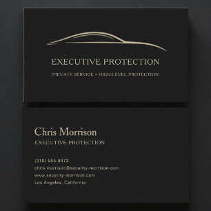 Executive Protection Bodyguard Black & Gold Business Card