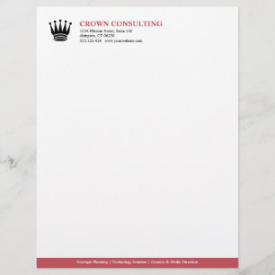 Executive red stripe custom logo professional letterhead
