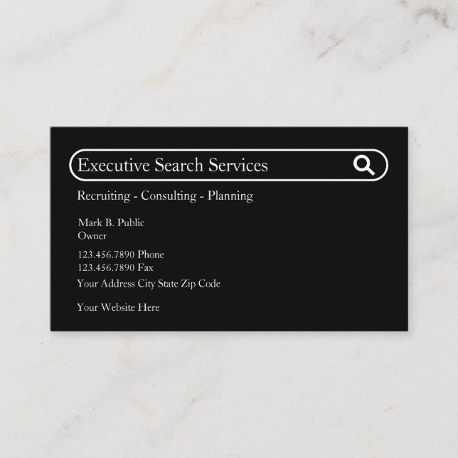 Executive Search Employment Theme Business Cards  (Front)