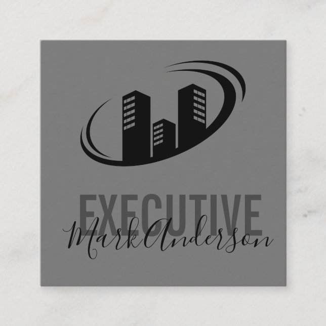 Executive Signature Series | Boss Square Business Card (Front)