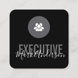 Executive Signature Series Marketing Icon Square Business Card
