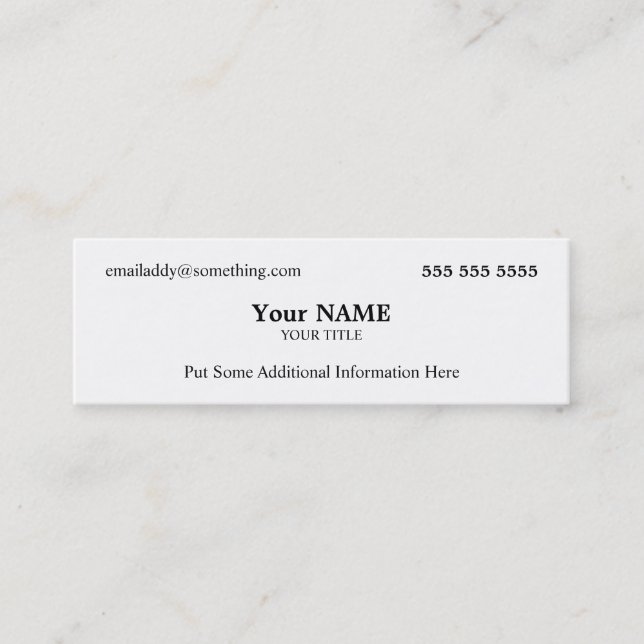 Executive White Mini Business Card (Front)