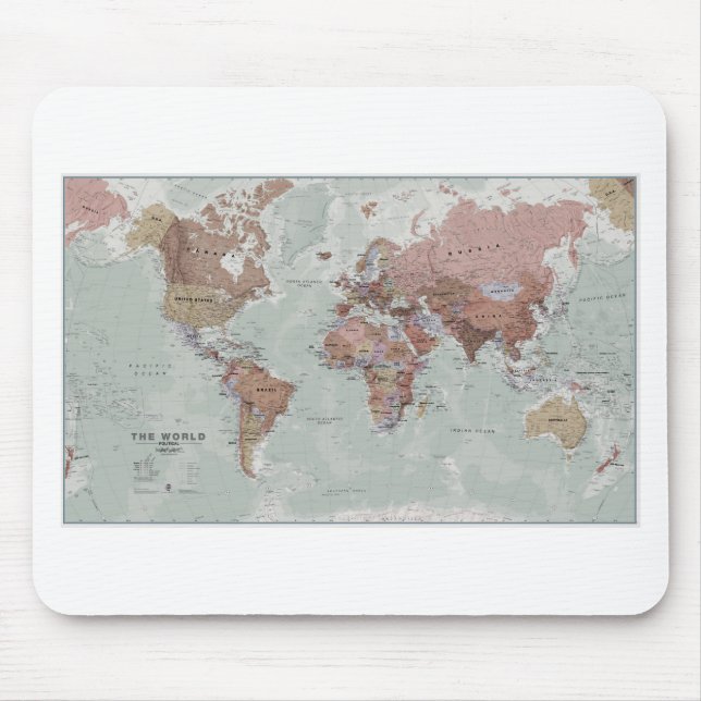 Executive World Map Mouse Pad (Front)