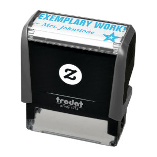 "EXEMPLARY WORK!" + Custom Educator Name Self-inking Stamp