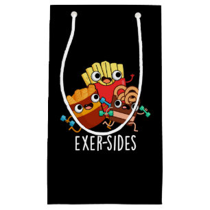 Exer-sides Funny Exercise Pun Dark BG Small Gift Bag