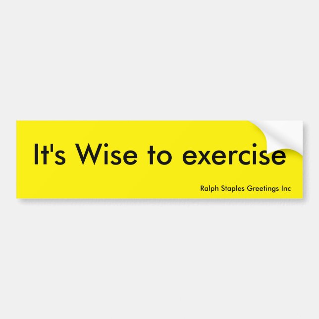 Exercise Bumper Sticker (Front)