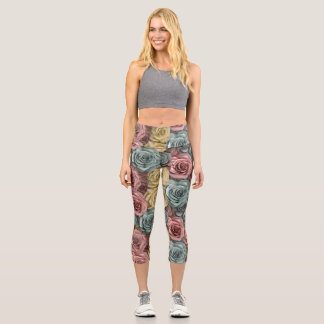 Exercise Colourful Floral yoga Capri Leggings