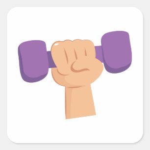 Exercise Dumbbell Square Sticker